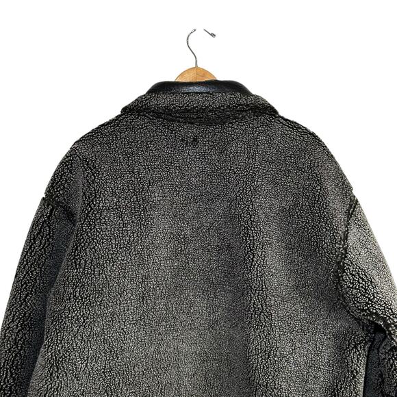 WILSONS B-3 Aviator Reversible Leather Sherpa Flight Bomber Jacket Black Medium - Picture 12 of 16